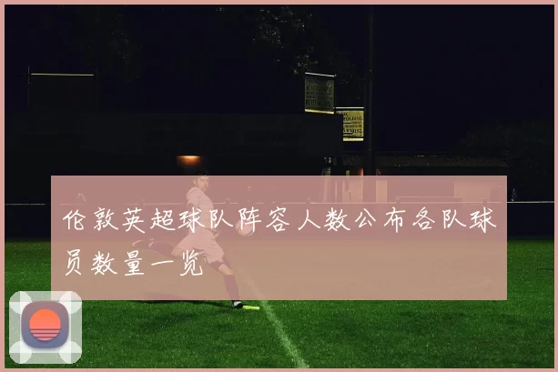 伦敦英超球队阵容人数公布各队球员数量一览